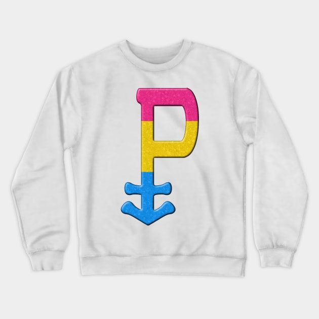 Pansexual Symbol in Pride Flag Colors Crewneck Sweatshirt by LiveLoudGraphics